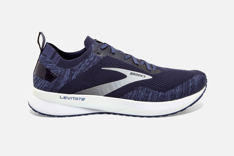 Brooks Israel Levitate 4 Road Running Shoes Mens - Navy/Grey/White - LVD-824651